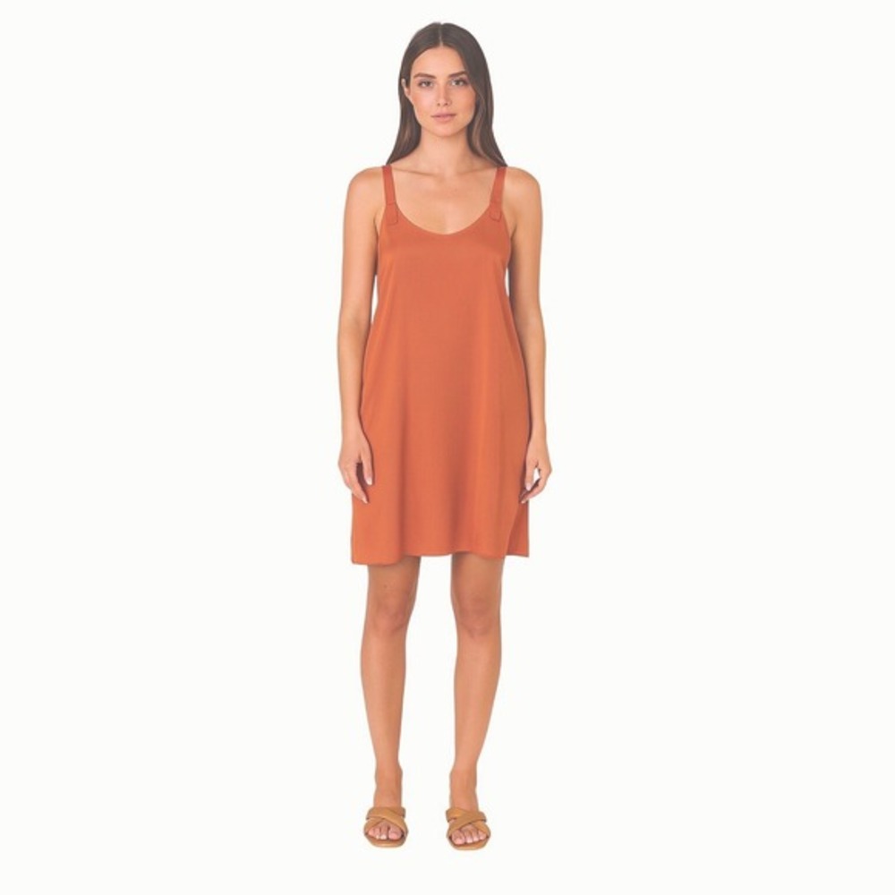 VERSONA Orange Slip Dress Tank Style Midi Length M Fairycore Resortwear 64-37